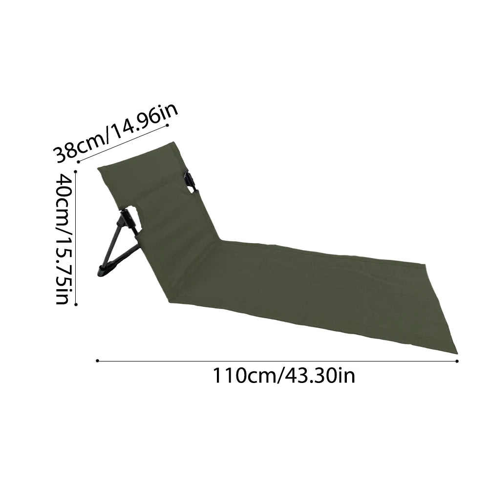 Foldable Stadium Seat Without Legs Lightweight Camping Chair with Backrest Compact Beach Lounger for Stadium Balcony