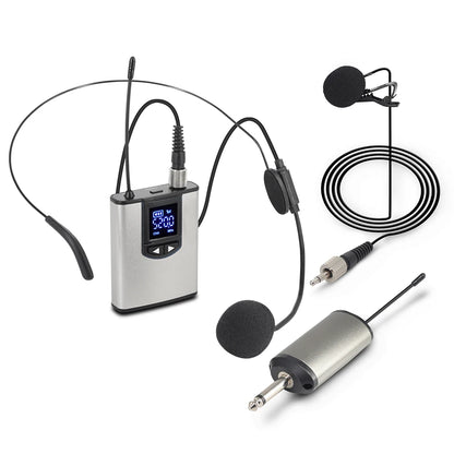 UHF Wireless Microphone Lavalier Microphone With Bodypack Transmitter Instructional Lecture Interview Vlog Live Recording