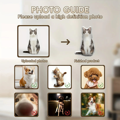 Customized Pet Photo Plush Pillow with Double-Sided Design, Featuring Soft and Cute Animal Pattern with Facial Image for Birthda