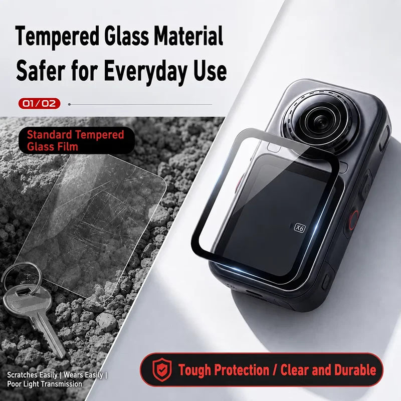 For Insta 360 X6 Camera Protective Accessory Kit Lens Guard/Silicone Protective Cover/Screen Protectors/Anti-loss Rope