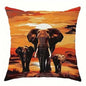African elephant decorative pillowcase, pillowcase ultra-soft polyester material living room sofa back car pillowcase decoration