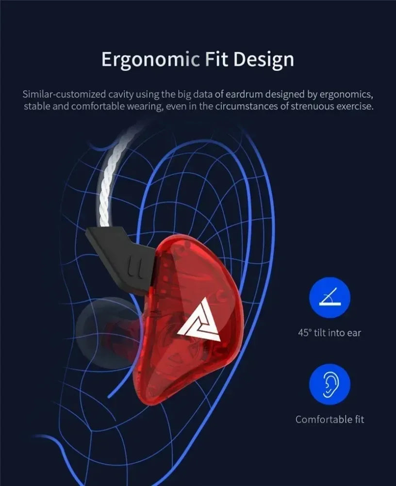 QKZ CK5 FiLe Wired Earphone Professional Gaming And Sports Noise Cancelling Headphones with Microphone HiFi Music Earphone