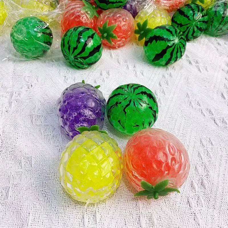 Fruit Shaped Squeeze Ball Toy Water Bead Fidget Sensory Stress Relief Gadget for Adults Dough Ball Fidget Toys Anxiety Relief