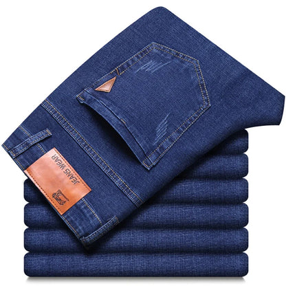 2026 Men NEW Men's Fashion Business Jeans Classic Style Casual Stretch Slim Jean Pants Male Brand Denim Trousers Black Blue Mens