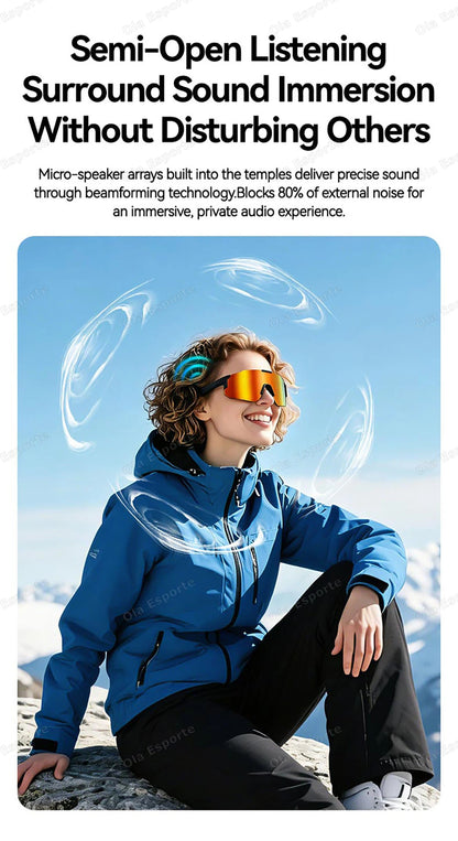 Smart Cycling Glasses Men Bluetooth UV400 Polarized Sunglasses Man AI Voice Intelligent Headphones Call Music Play Camera Remote