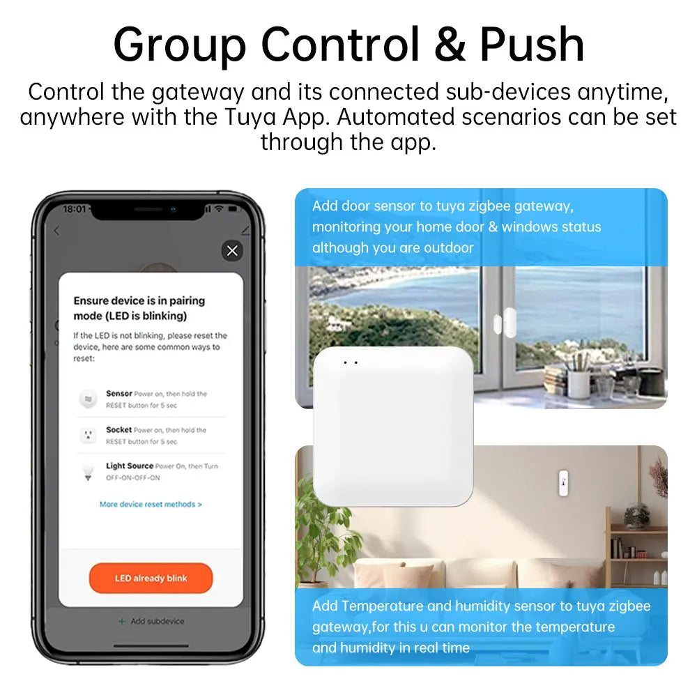 Tuya Multi-Mode ZigBee Bluetooth Gateway Hub Wireless Smart Home Appliances Remote Controller Bridge Support Alexa Google Home
