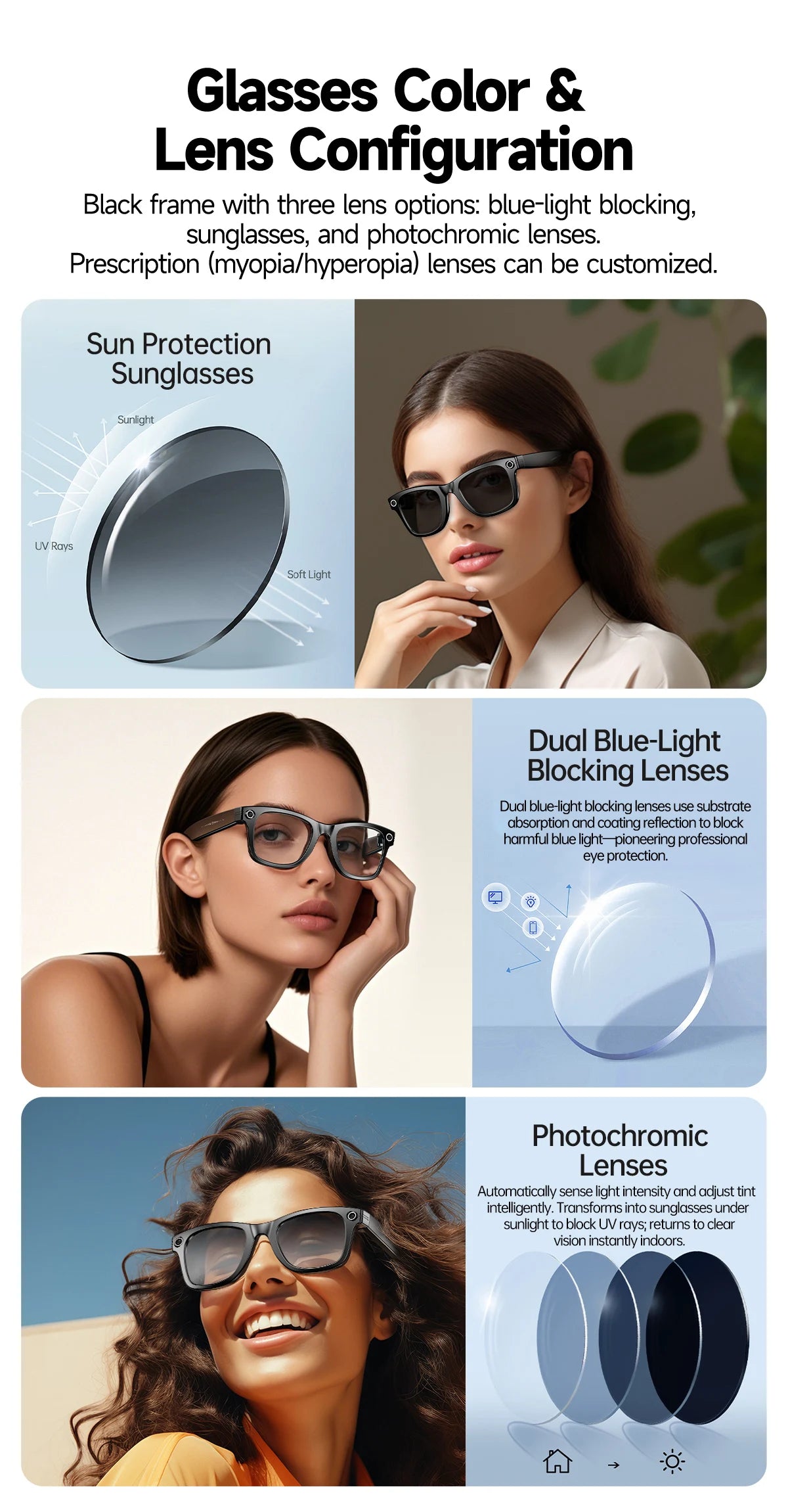 2026 New AI Smart Glasees With 800W Camera Video Recording AI Photo Recognition Bluetooth Call Translation Voice Sunglasses Man