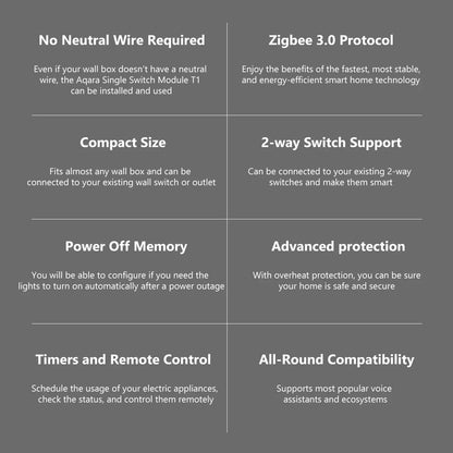 Aqara Single Switch module T1 Zigbee 3.0 No Neutral Single Channel Relay Controller for Smart Home Timers Remote Control Homekit