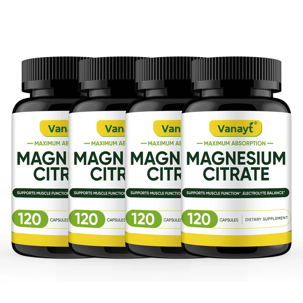 500MG Magnesium Citrate - Supplement for Stress, Relaxation, Bone, Sleep, Heart Health, Nerve, Muscle & Metabolism 120 Capsules