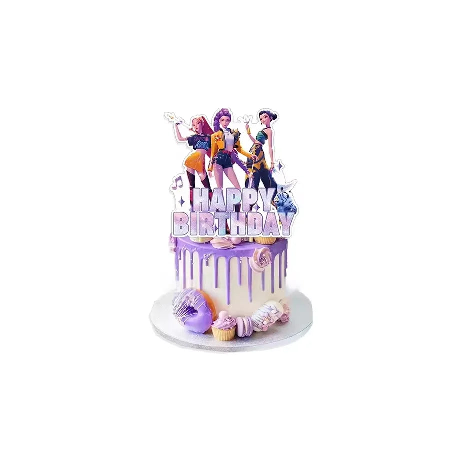 K-pop Kids Birthday Party Supplies All-in-One Decor Set-Paper Tableware Cups Candy Box Gift Bags Banner for Festive Celebrations
