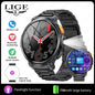 LIGE 1.85-inch AMOLED Smart Watch Men with LED Flashlight IP68 Waterproof Smartwatch 730mAh Bluetooth Call Smartwatches For Men