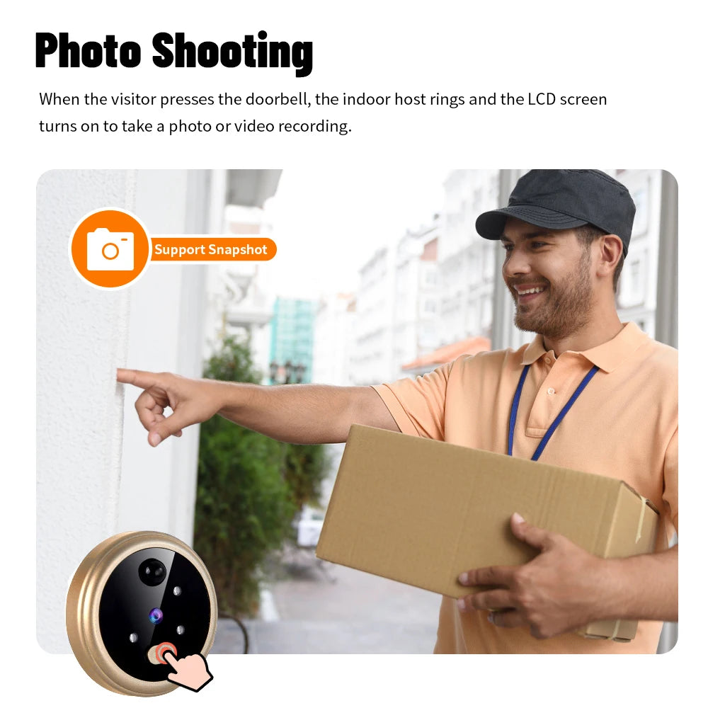2.8" LCD Screen IR Night vison PIR Motion Detection Digital Electronic Viewer Bell Door Peephole HD Camera Photo Video Recording