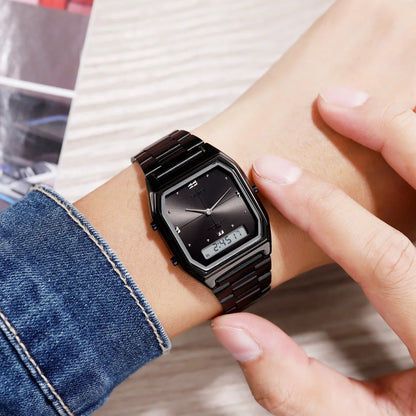 SKMEI Waterproof Stainless Steel Strip Digital Wristwatches For Men Women Alarm 3 Time Chrono Watches Fashion Electronics Watch
