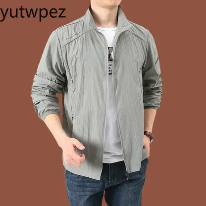 Men Pocket UPF50+ Uv Sun Protection Jacket Summer Quick Dry Outdoor Hiking Sport Windbreaker Sunscreen Skin Coat Camping Fishing