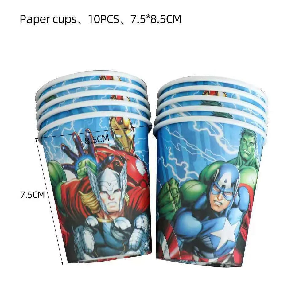 The Avengers Theme Birthday Party Supplies Tablecloths Tableware Sets Plates Cups Napkins Avengers Gifts Party Favors Balloons
