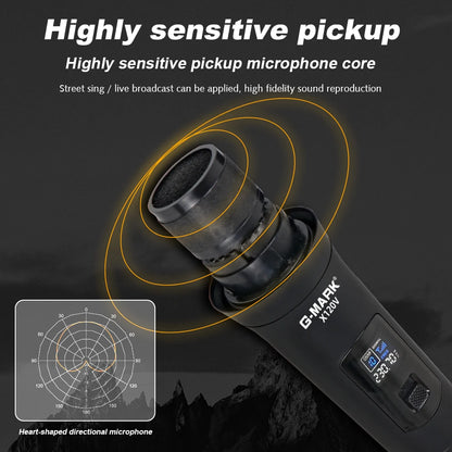 Wireless Microphone G-MARK X120V 2 Channels Handheld Karaoke Mic For Party Meeting Show Home School
