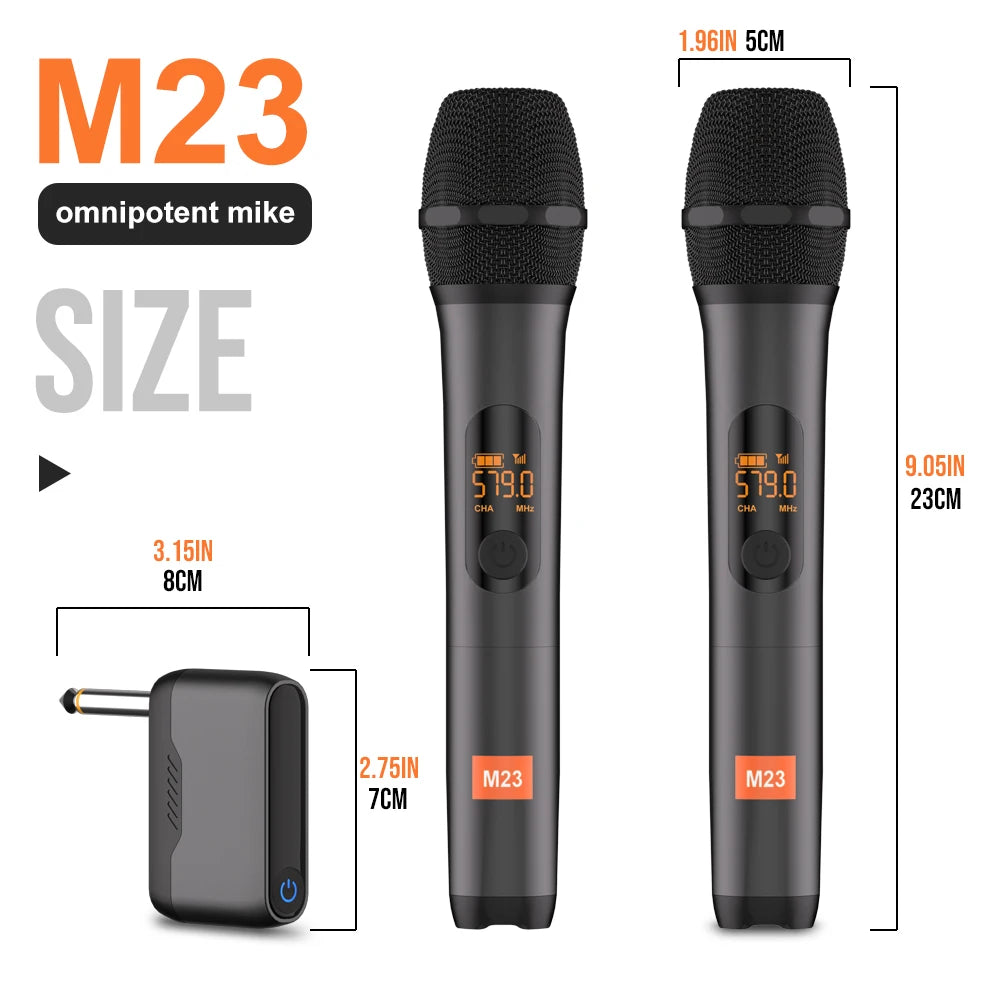 Wireless Microphone M23-4 UHF Recording Universal Karaoke Mic With Lithium Battery Receiver For Party Church Speaker
