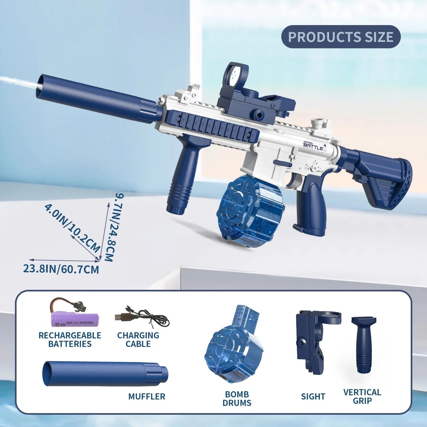 M416 Water Gun Fully Automatic Shooting Toy Summer M416 Water Gun Battle Beach Outdoor Entertainment Children's and Adult Toys