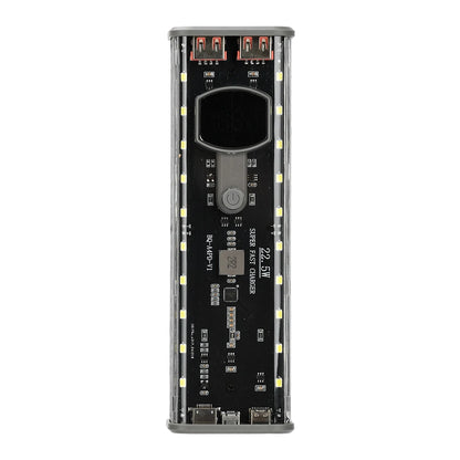 4*21700 DIY Power Bank Case PD22.5W Transparent Quick Charge Battery Box LED Screen Battery Case Kit With Light For Huawei
