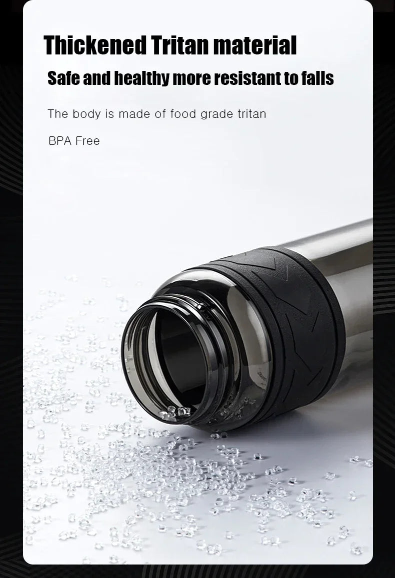 TKK 1000ml Water Bottle Sports Watter Bottle Tritan BPA Free Straw Portable Leak-proof Plastic Drinkware Outdoor Fitness Kettle