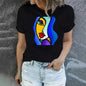 Summer Breathable Women's Fashion Short Sleeve T-Shirt Funny 3d Abstract Face Printed T-Shirts 2024 New Round Neck Tops Tees