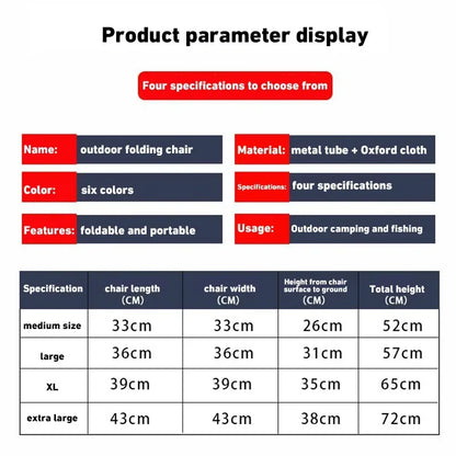 Outdoor Portable Folding Chair With Storage Bag Foldable Car Outdoor Chair Lightweight Bearing Strong Ride Comfort Camping Gear