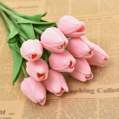 Artificial Flowers Tulip Bouquet Fake Flowers Wedding Garden Decoration Outdoor Home Garden Bouquet Vase Decor Plants