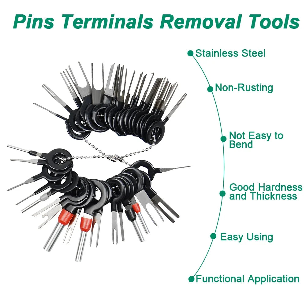 Automotive Terminal Removal Tool Electrical Wiring Crimp Connector Puller Release Pin Extractor Kit for Car Plug Repair Tools
