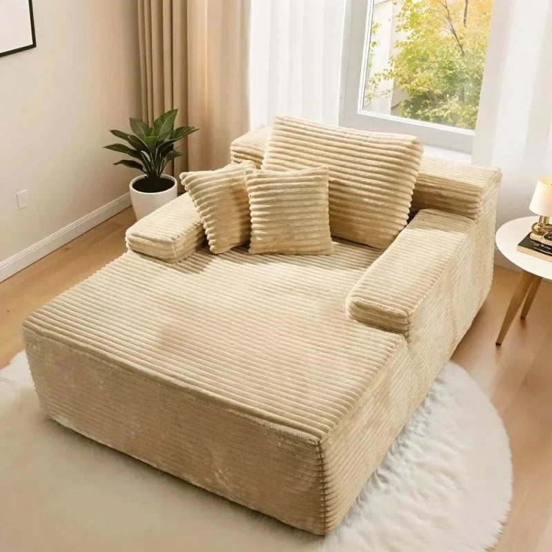 #Oversized Chaise Lounge Sectional Set Upholstered Cloud Lounge Couch Magic Boneless Sofa Bed With Ottoman Apartment Hotel