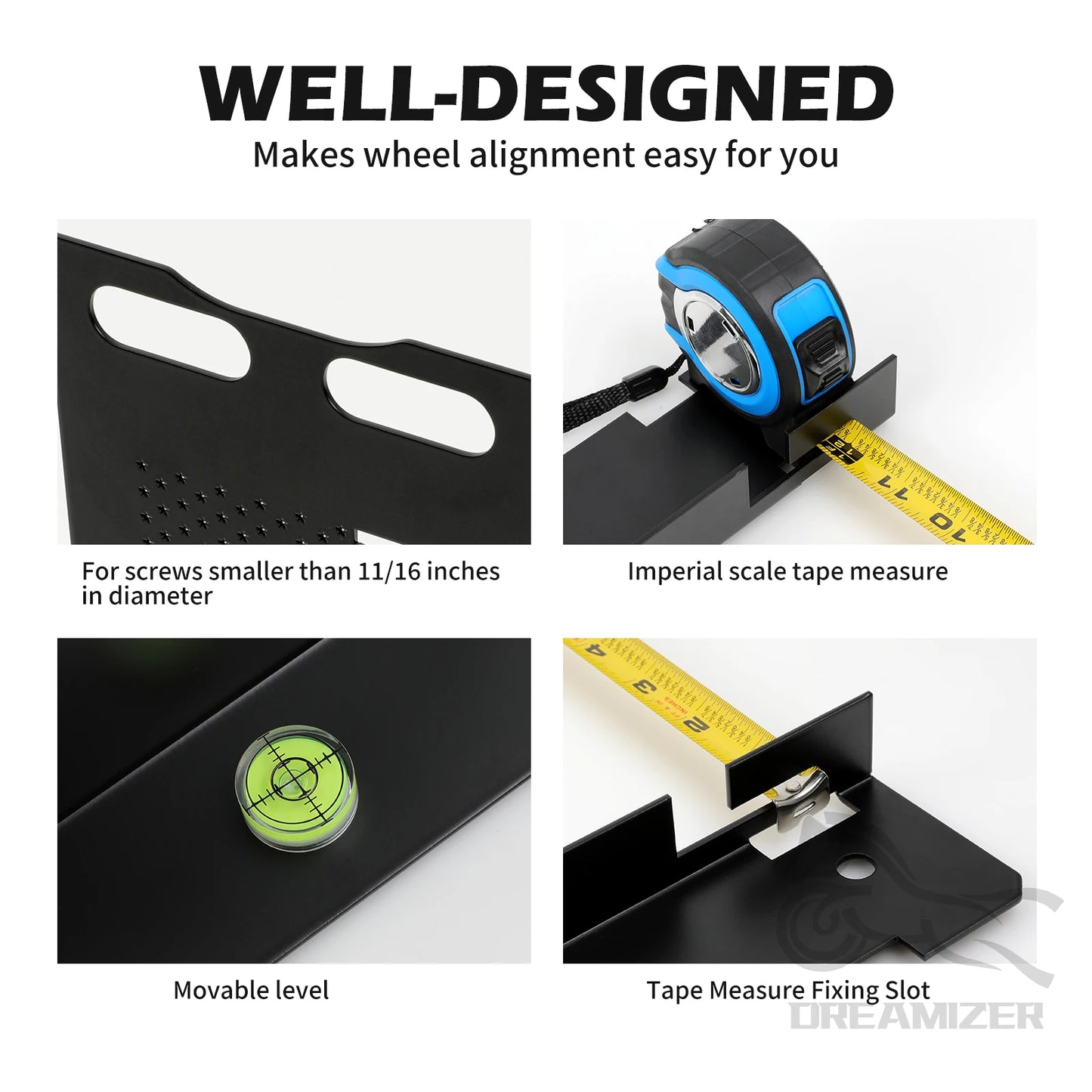 2PCS Wheel Alignment Tool Automotive Car Wheel Alignment Tool Kit No Caliper Removal Front End Alignment Tool