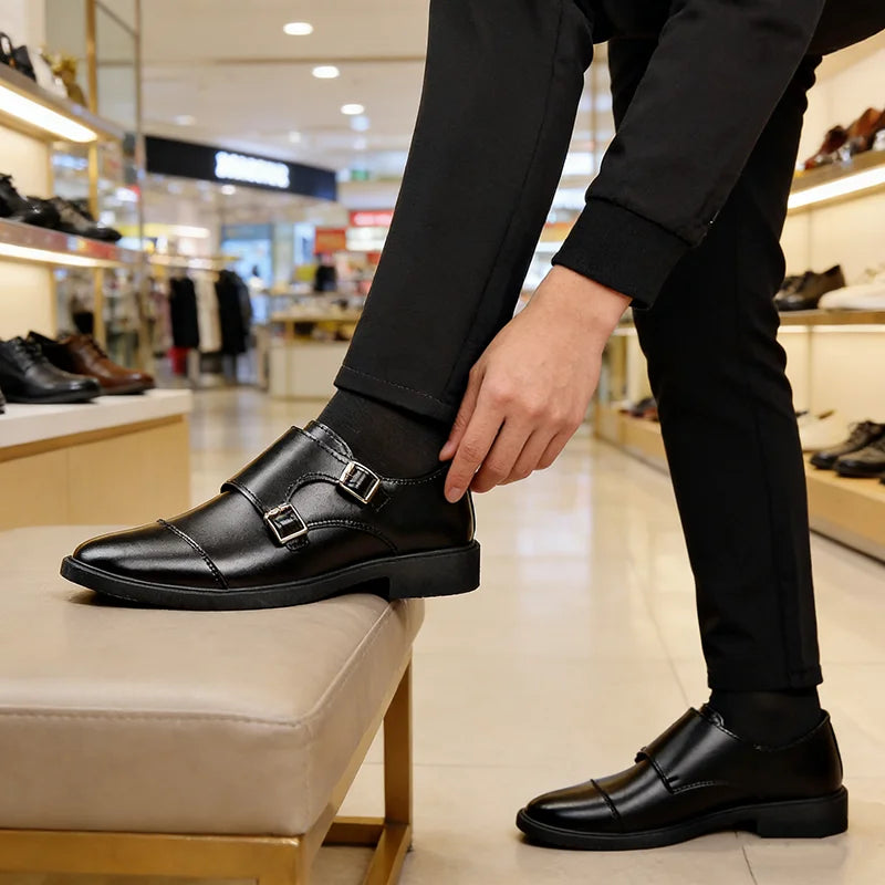 1pair Men's British Business Dress Shoes Breathable Non-slip Sweat-absorbing Pointed Casual Shoes Men's Shoes Size 39-47