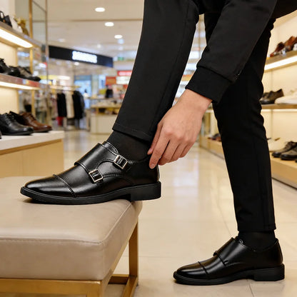 1pair Men's British Business Dress Shoes Breathable Non-slip Sweat-absorbing Pointed Casual Shoes Men's Shoes Size 39-47