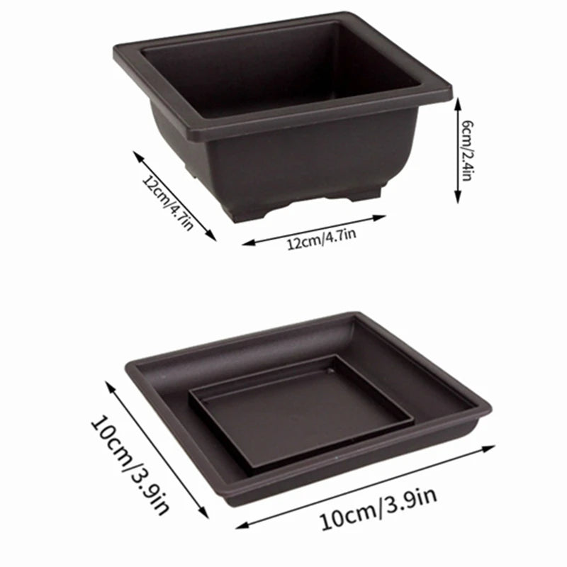Rectangular Square Flowerpots Imitation Purple Clay Succulent Plants Pots Oval Pots Outdoor Garden Landscape Bonsai Pot Trays