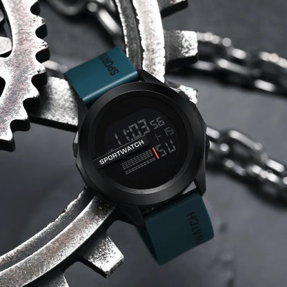 YIKAZE Men Sport LED Watches Top Brand Men Digital Clock Multi-Functional Rubber Man Fitnes Athlete Timekeeping Electronic Watch