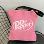 Classic Red Drink D-Dr P-PePper Storage Bags Canvas Double-Sided Print Fashion Shoulder Tote Shopping Bag Gift Eco Handbags