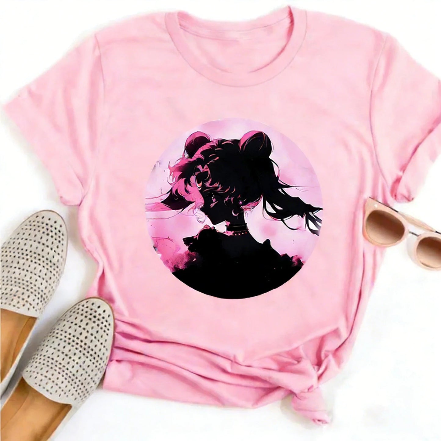 Summer 2026 Sailor Moon "Four Grid Emoji Pack" Soft Street Trend 100% Cotton Print Loose T-shirt Male/female Top Y2k