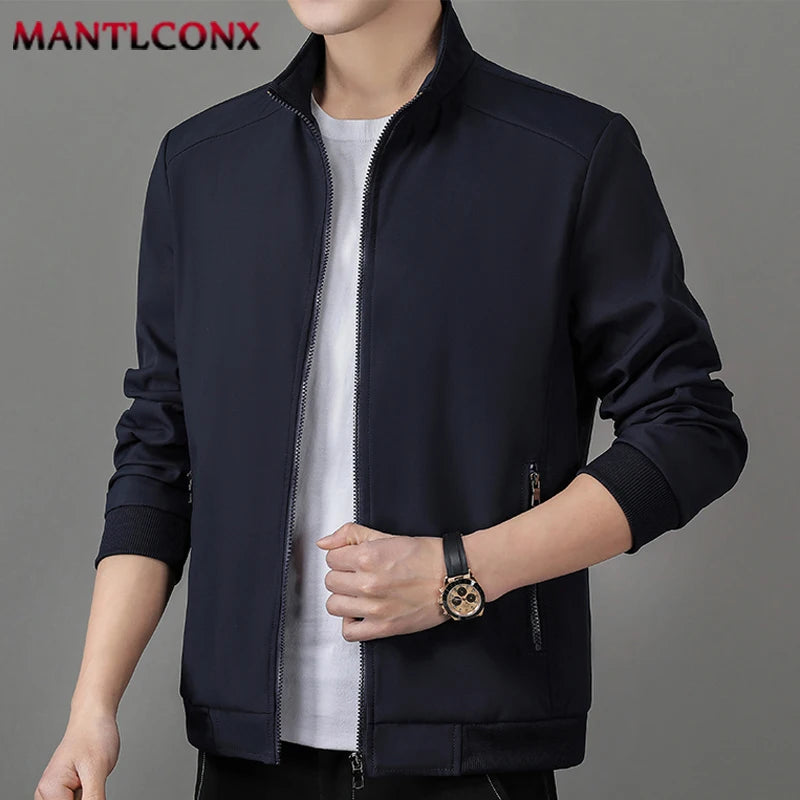 Spring Autumn Men's Jacket Thin Casual Business Jacket Men Office Dress Coat Man Social Jackets for Men Outerwear Black M-XXXL