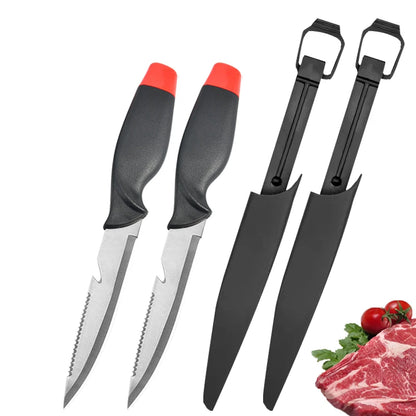 WXCOO Stainless Steel Fish Filleting Knife Sharp Butcher with Cover Multifunctional Fruit Meat Cutting Fish Boning Knives