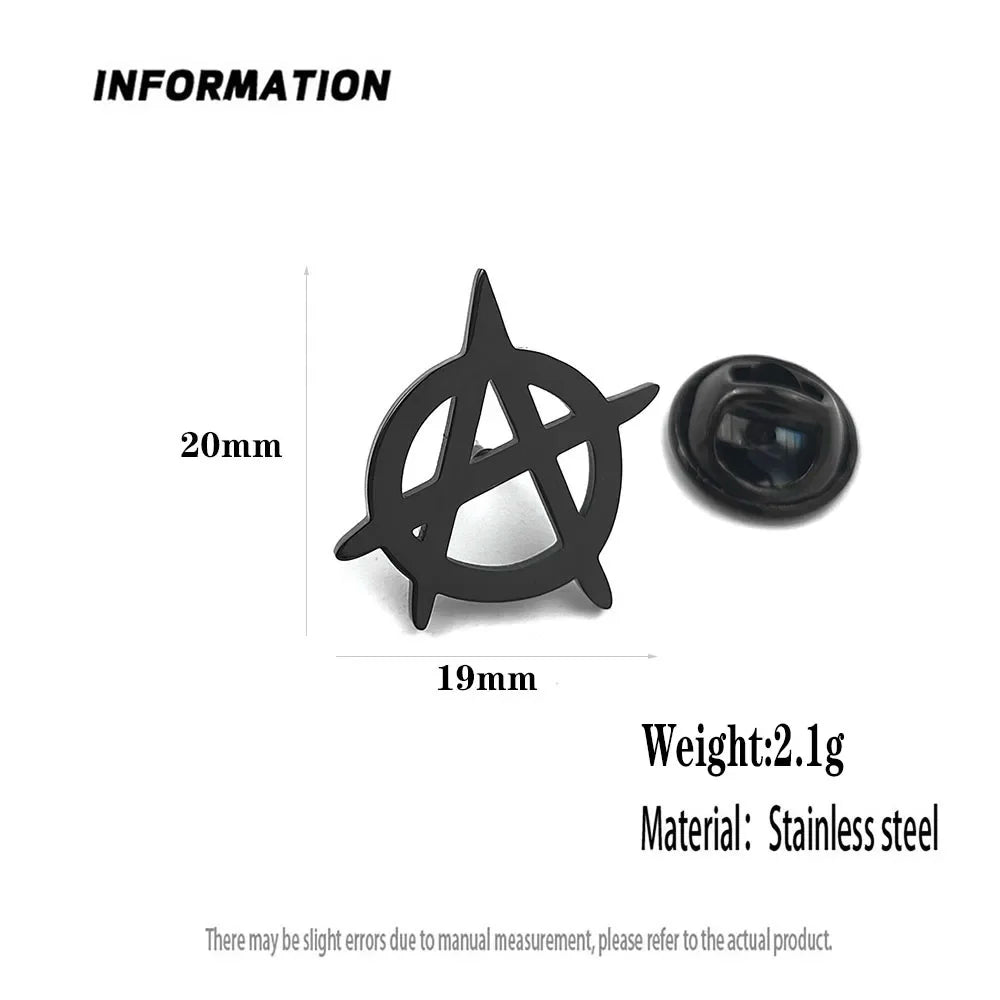 Classic Round Five-pointed Star Gold-plated Brooch, Men's Collar Lapel Pin Black, Suit Accessories, Gift for Husband