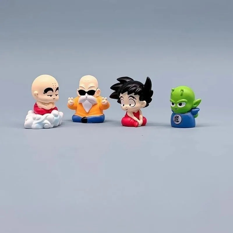 Dragon Ball Anime Figure Son Goku Master Roshi Piccolo Krillin Q Version Figure Model Toy Pvc Car Decoration Collection Gifts