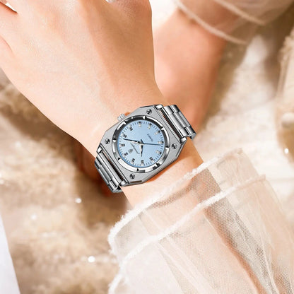 POEDAGAR Square Luxury Ladies Watch Waterproof Stainless Steel Luminous Fashion Woman Watch Elegant Quartz Women's Watches Reloj