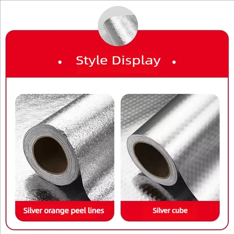 Kitchen Countertop Oil-Proof Sticker, Waterproof Self-Adhesive High-Temperature Resistant Kitchen Stove Sticker, Wallpaper Suitable for Countertops, Drawers, and Cabinets
