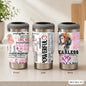 COOL Woman Motivational Vacuum Flasks 4-in-1 Stainless Steel Can Cooler Insulated Beer Soda Coffee Holder Dual Lids Fits 12oz