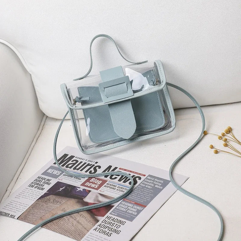 Transparent PVC Ladies' Jelly Bag, Summer Transparent Shoulder Crossbody Bag, Cute Kawaii Handbag