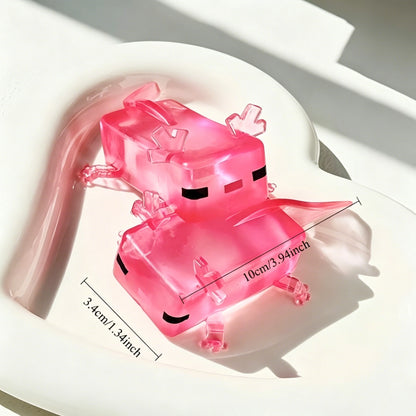 Transparent Cube Axolotl Squishy Toy Maltose Jelly Salamander Fidget Squeeze Slow Rising Stress Relief Sensory Vent Toys Kids.