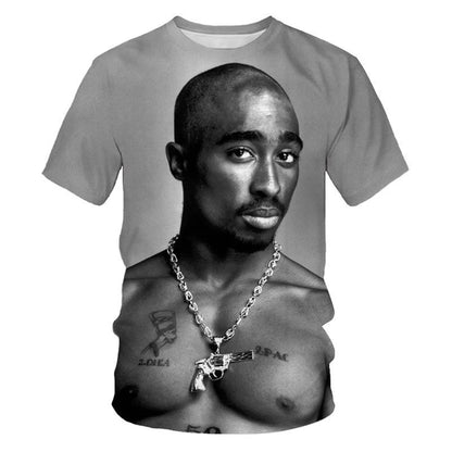 Summer fashion personality 3D printed hip-hop artist's cool trendy street rock T-shirt