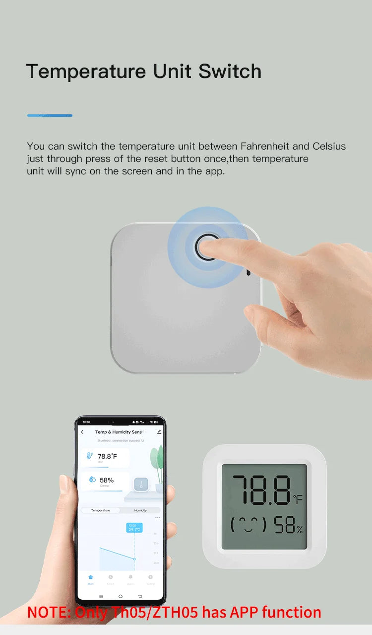 Tuya Zigbee Temperature Humidity Sensor Fridge Sensor Mini LCD Digital Display Bluetooth-Compatible Thermometer Hygrometer