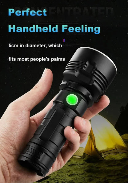 Tactical Torch High Power XHP70 LED Flashlight USB Rechargeable Lantern Waterproof Lamp Ultra Bright Lantern For Camping Outdoor