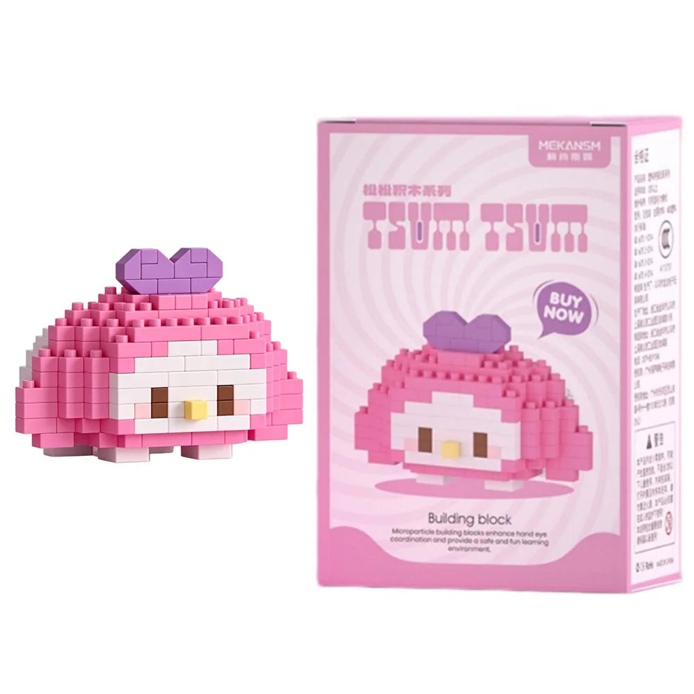 99 style SANRIO Hello Kitty Building Blocks Cartoon Figures Kuromi Bricks My Melody Children's Assembly Toys Cinnamoroll Gift