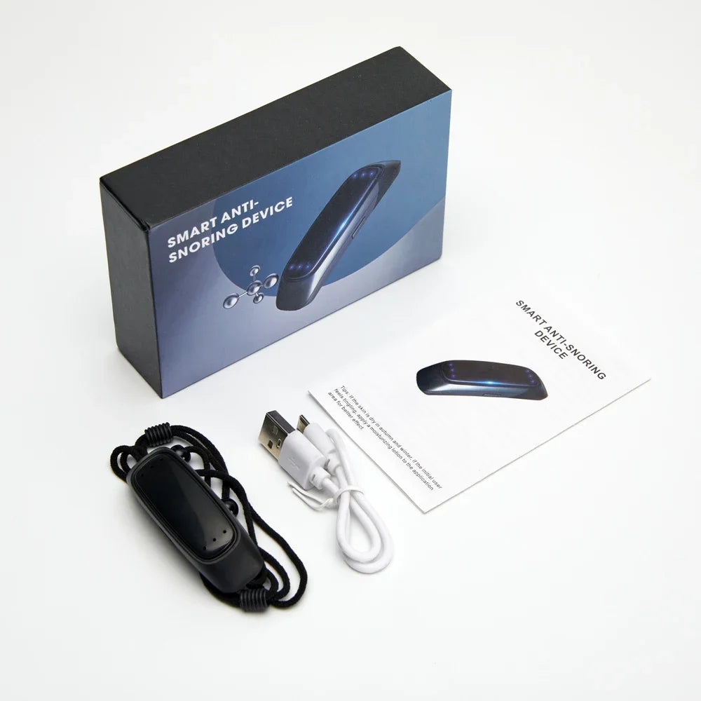 EMS Pulse Stop Snore Portable Comfortable Sleep Well Stop Snore Health Care Sleep Apnea Aid USB Smart Anti Snoring Device